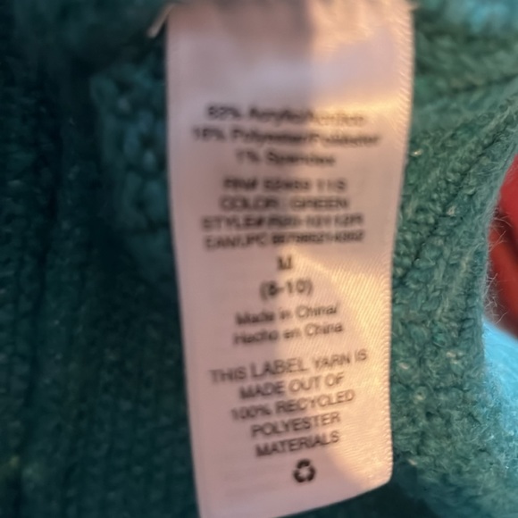 Scoop fringe cardigan in a dark aqua size M with belt around waist - Picture 3 of 3